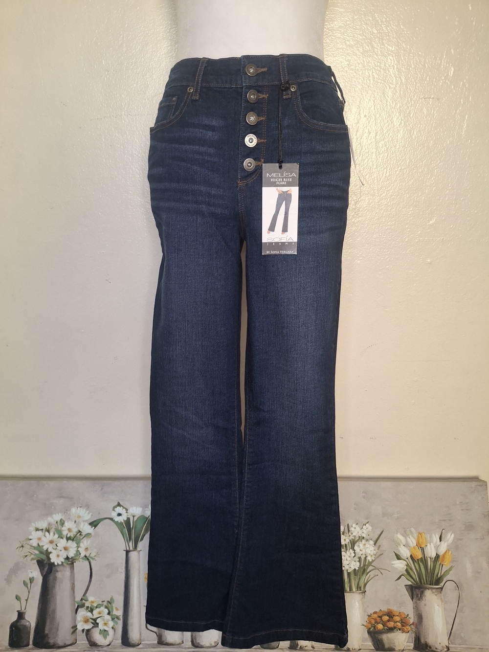 Sofia Vergara Jeans High-Waist Dark Blue Flared Women Jeans